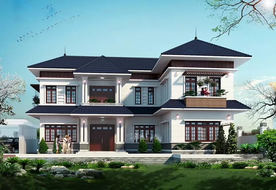 15 Mẫu nhà 2 tầng chữ l 120m2 đẹp long lanh (hót nhất 2024)