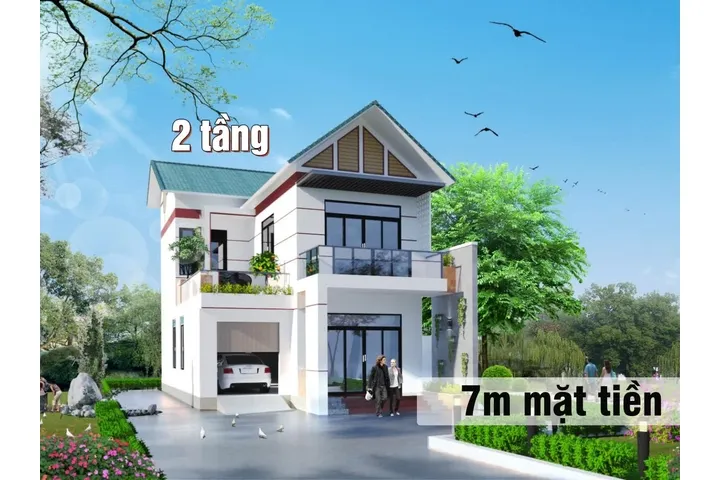 21 mẫu nhà mặt tiền 7m 2 tầng đẹp ấn tượng nhất 2024