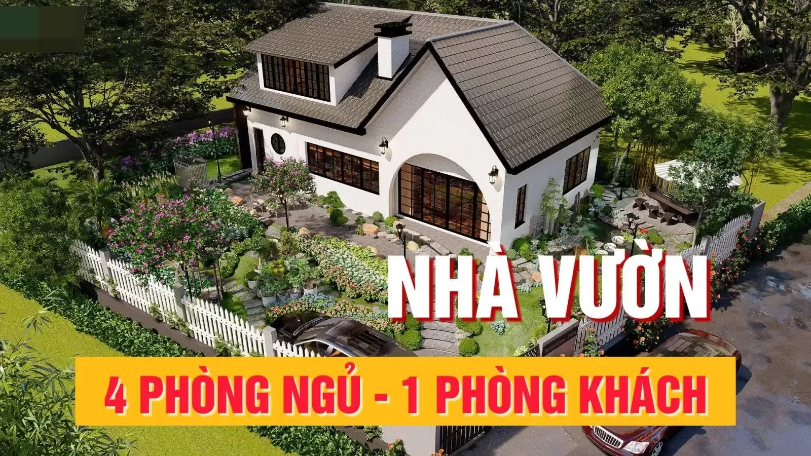 23 Mẫu nhà vườn 4 phòng ngủ 1 phòng khách (120-130-150m2) đẹp nhất