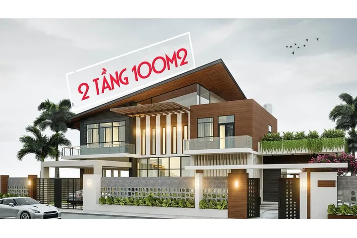 23 Mẫu thiết kế nhà biệt thự 2 tầng 100m2 triệu người mơ ước