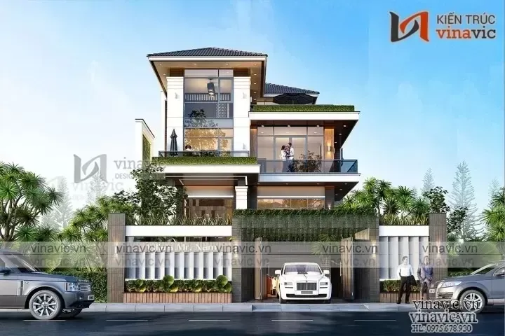 23 Mẫu thiết kế nhà biệt thự 2 tầng 100m2 triệu người mơ ước