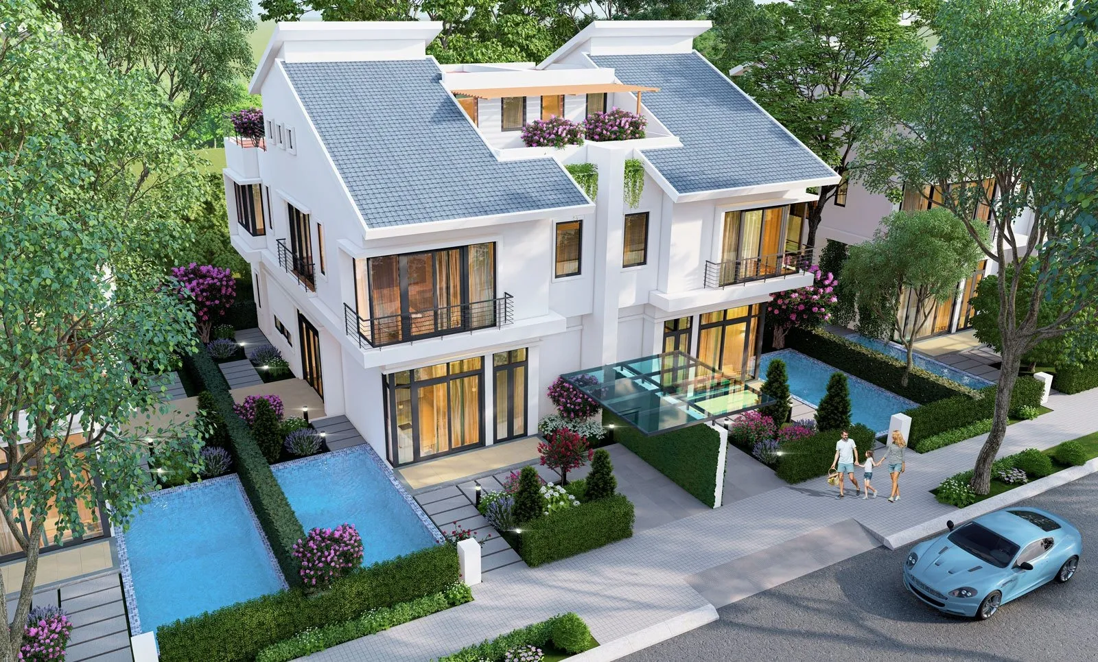 23+ Mẫu thiết kế villa sân vườn đẹp, độc đáo, ấn tượng nhất