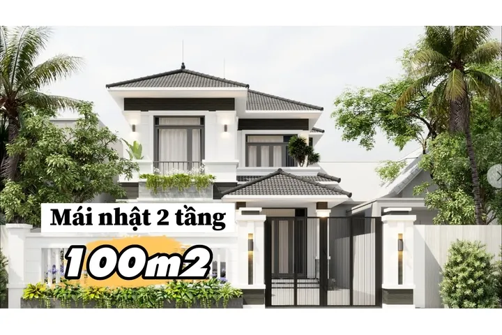 23+ Thiết kế biệt thự nhà mái nhật 2 tầng 100m2 đẹp nhất