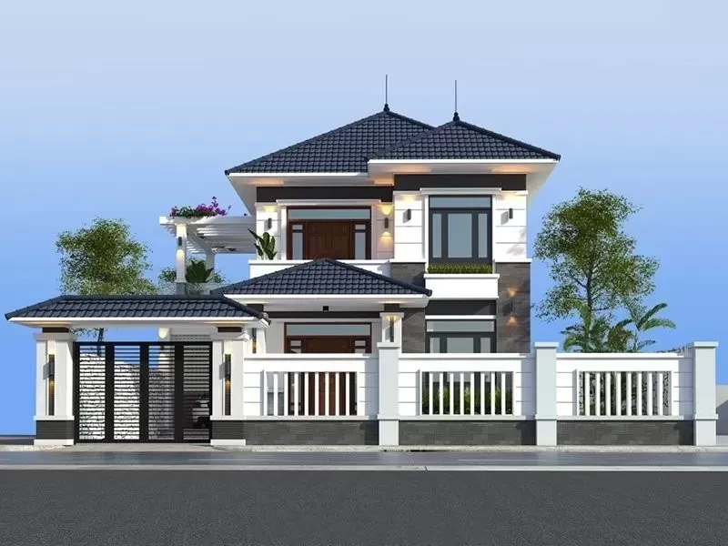 23+ Thiết kế biệt thự nhà mái nhật 2 tầng 100m2 đẹp nhất