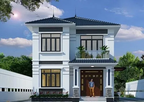 25 mẫu nhà vuông 2 tầng 100m2 đẹp và thông thoáng