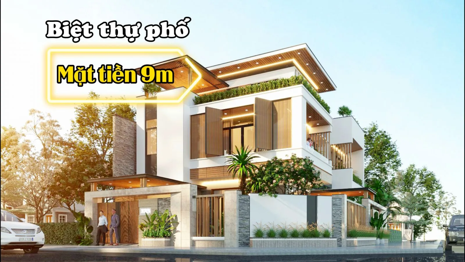 27 Mẫu biệt thự phố mặt tiền 9m thiết kế ấn tượng