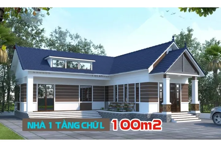 27 mẫu nhà 1 tầng chữ L 100m2 đẹp đang là xu hướng 2024