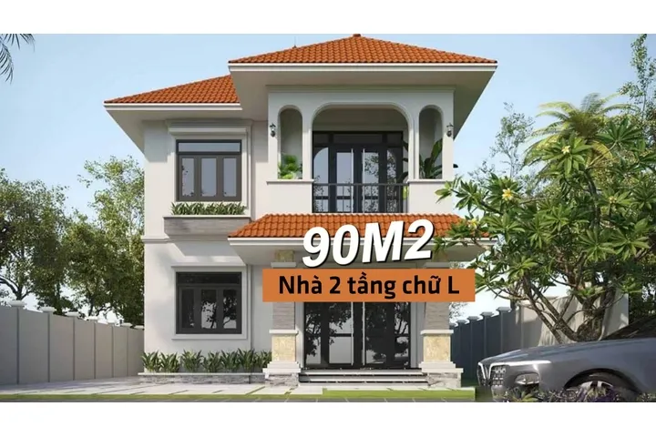 27 Mẫu nhà 2 tầng chữ l 90m2 thoáng mát, kiến trúc đẹp mắt