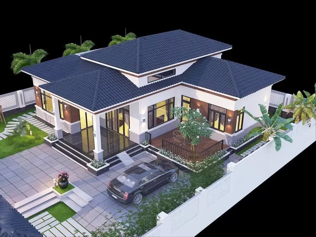 27 mẫu nhà mái nhật 1 tầng 100m2 đẹp về thiết kế, hợp về phong thủy