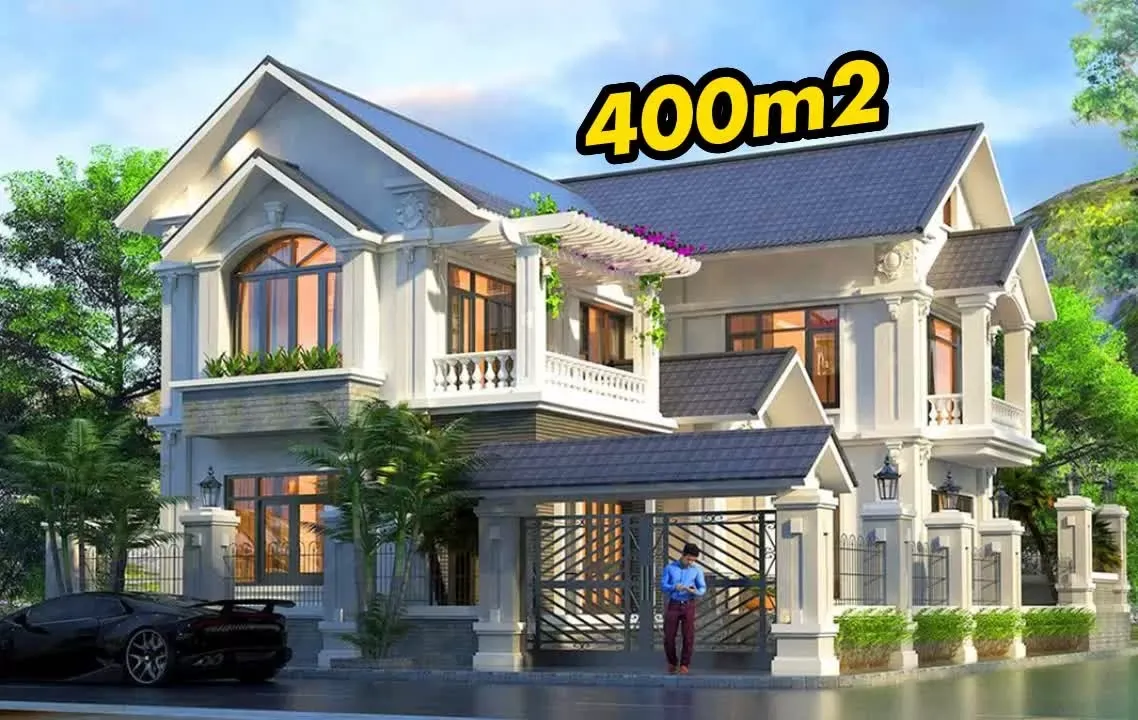 27 Mẫu thiết kế biệt thự 400m2 nhà vườn nghỉ dưỡng sang trọng nhất