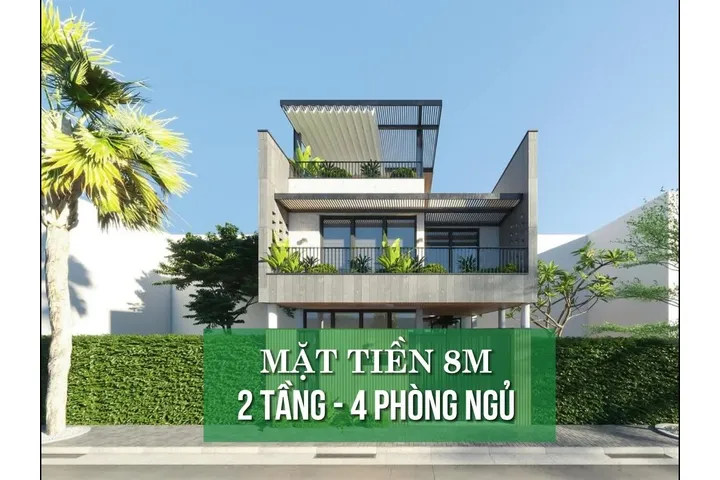 27 Mẫu thiết kế nhà 2 tầng mặt tiền 8m 4 phòng ngủ đầy đủ công năng