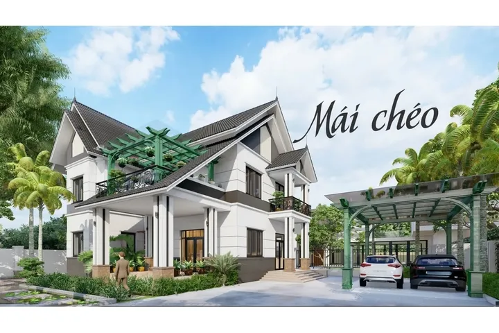 27 Mẫu thiết kế nhà mái chéo hiện đại 1 tầng, 2 tầng, 3 tầng đẹp nhất