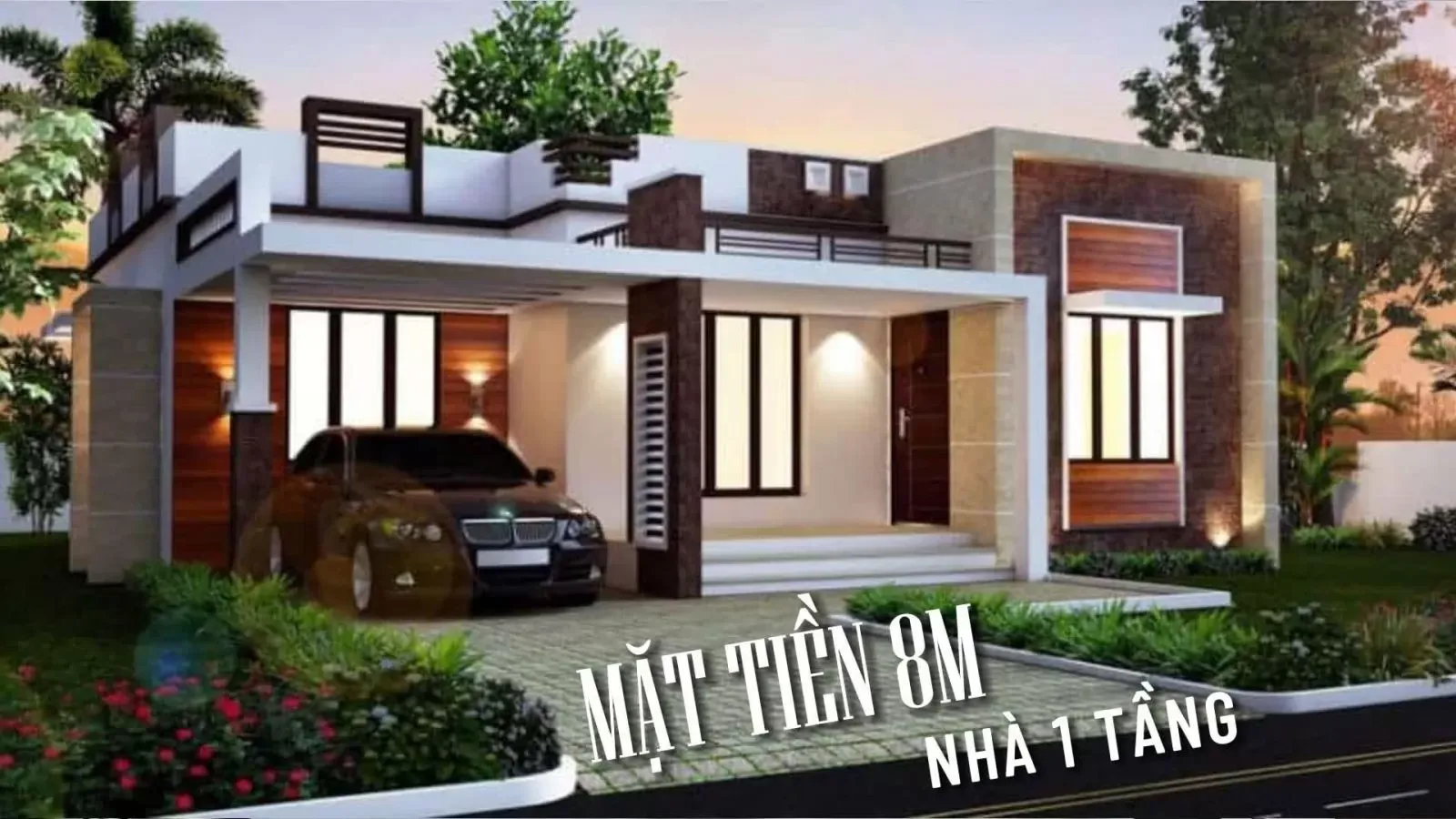 27 Mẫu thiết kế nhà ngang 8m 1 tầng đẹp theo xu hướng mới nhất