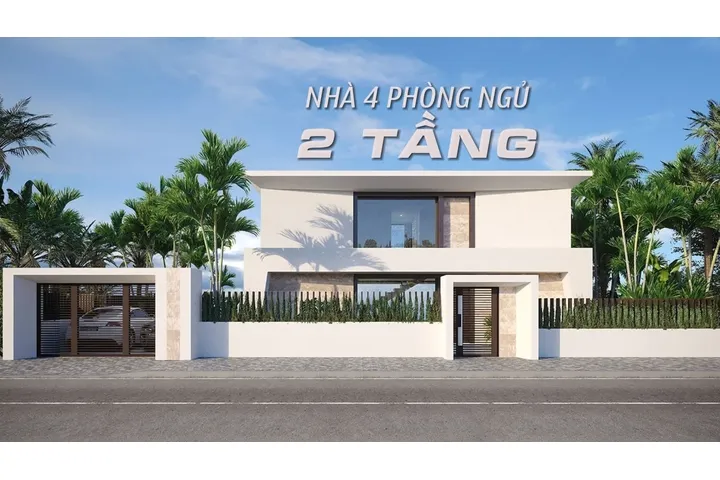 27 Thiết kế nhà 2 tầng 4 phòng ngủ đẹp rộng rãi, đầy đủ tiện nghi