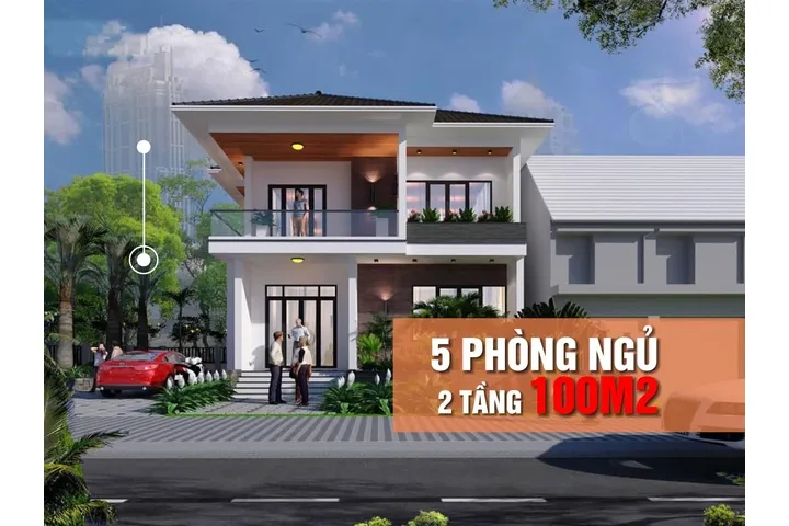 31 Thiết kế nhà 2 tầng 5 phòng ngủ 100m2 tối ưu công năng nhất