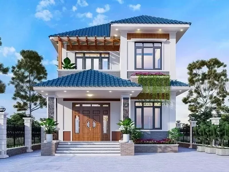 35 Kiểu xây nhà 2 tầng 600 triệu ở nông thôn đẹp và thịnh hành