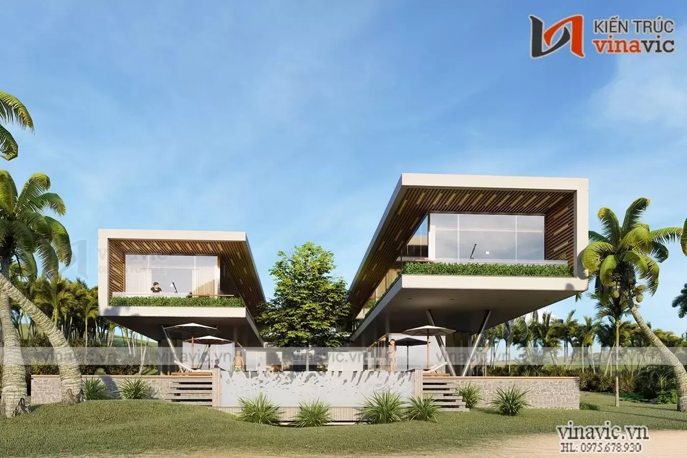 35 Mẫu nhà villa 2 tầng đẹp, thiết kế hiện đại, sang trọng bắt mắt