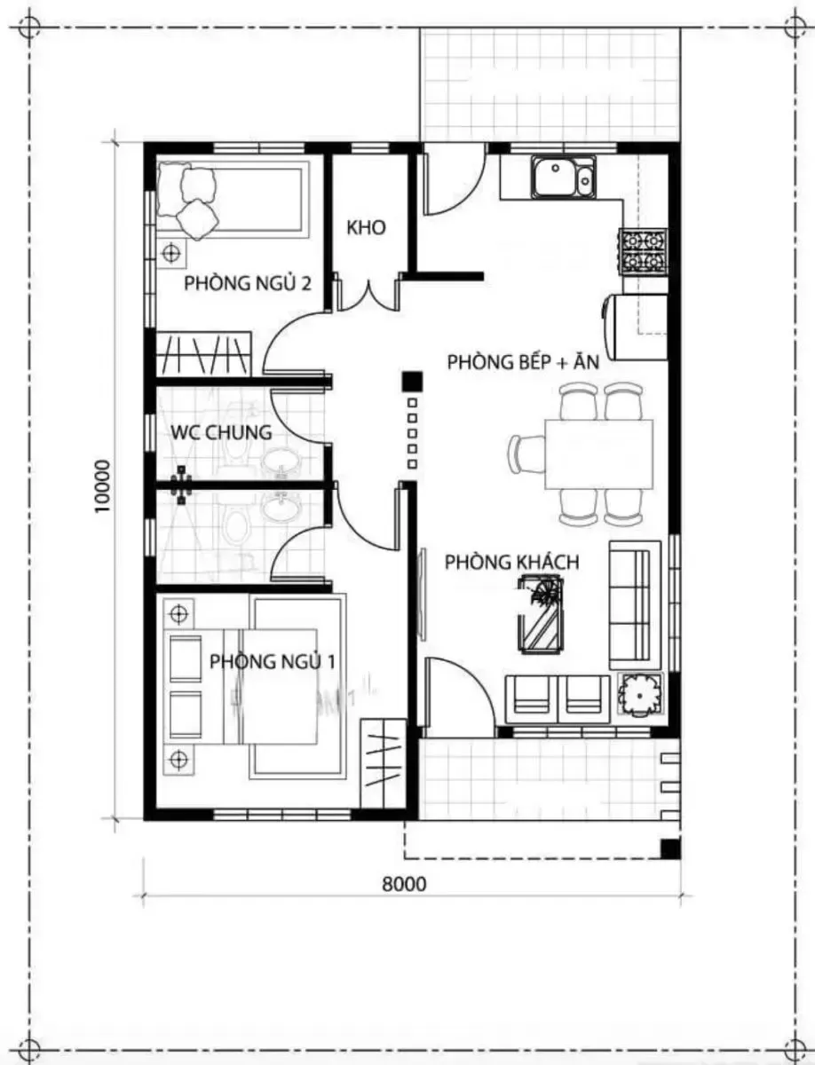 39 Thiết kế nhà mặt tiền 8m sâu 10m cho gia đình nhiều thế hệ