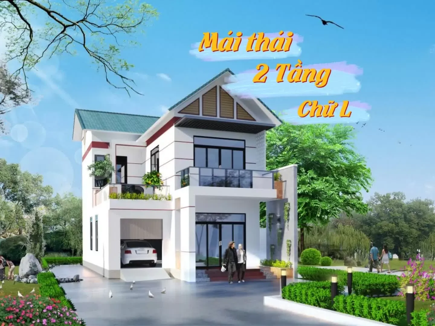 45 Mẫu nhà mái thái 2 tầng chữ L tiện nghi đẹp long lanh