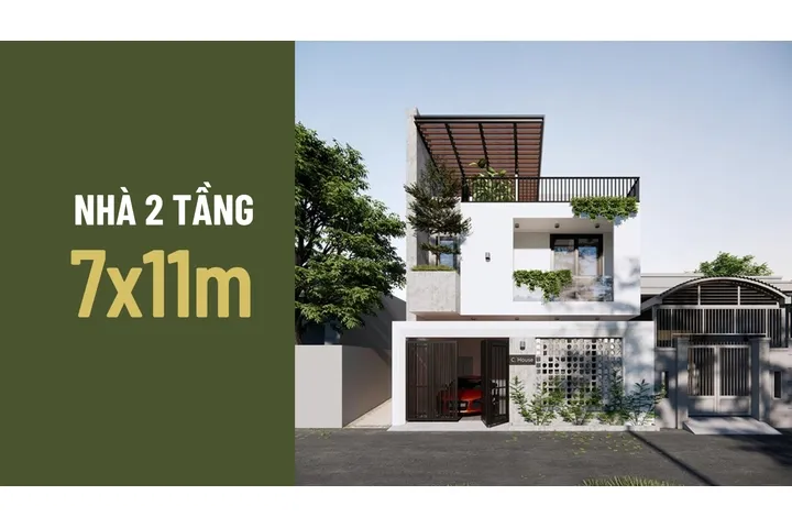 55+ Thiết kế nhà 2 tầng 7x11m đẹp & bản vẽ chi tiết