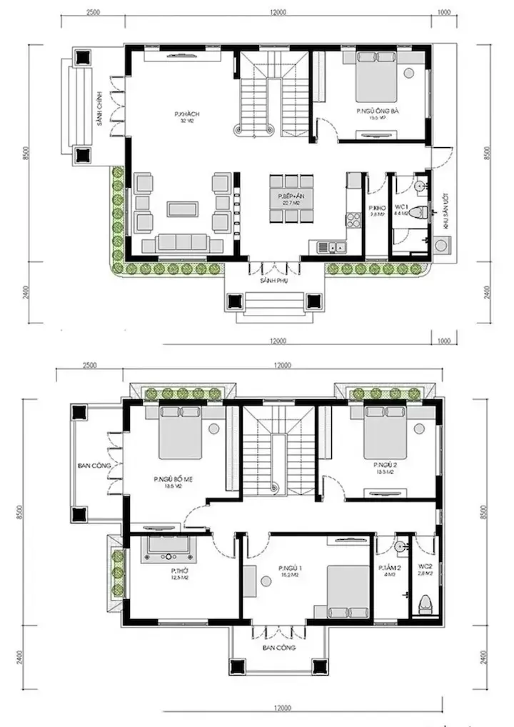 55+ Thiết kế nhà 2 tầng 7x11m đẹp & bản vẽ chi tiết