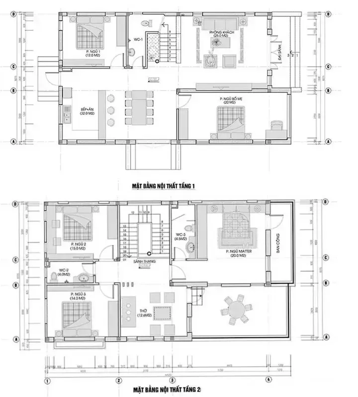 55+ Thiết kế nhà 2 tầng 7x11m đẹp & bản vẽ chi tiết