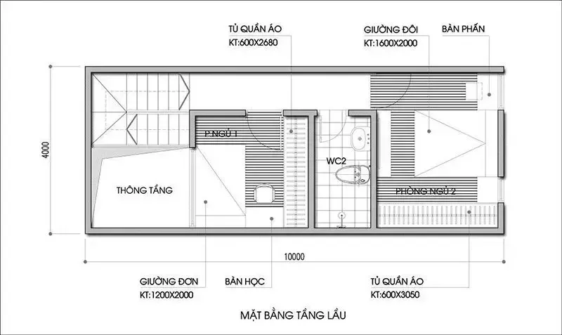 55+ Thiết kế nhà 2 tầng 7x11m đẹp & bản vẽ chi tiết