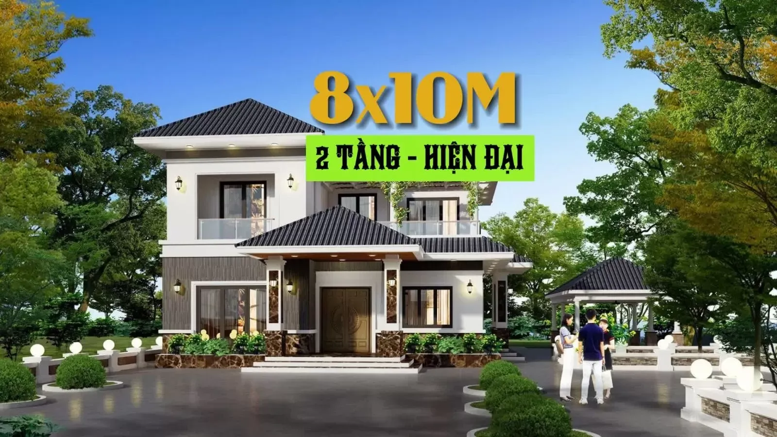 57 Mẫu thiết kế nhà 2 tầng 8x10m hiện đại đẹp lung linh