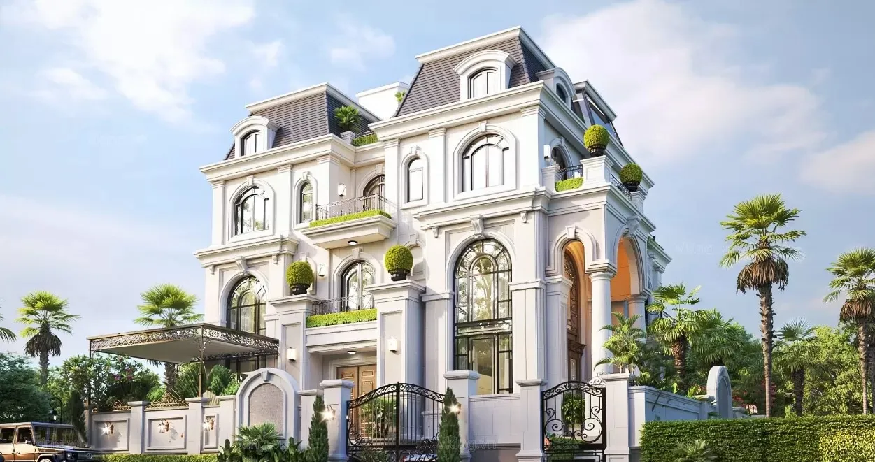 59 Mẫu thiết kế biệt thự mái Mansard sang trọng và lộng lẫy