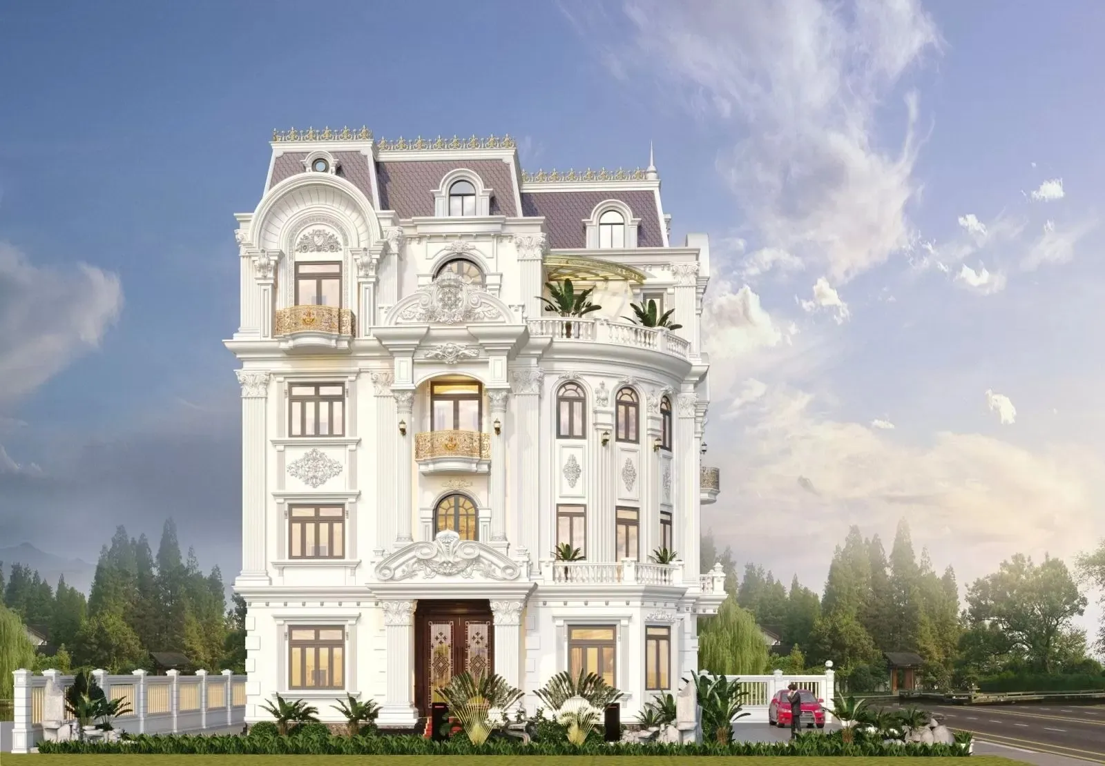 59 Mẫu thiết kế biệt thự mái Mansard sang trọng và lộng lẫy