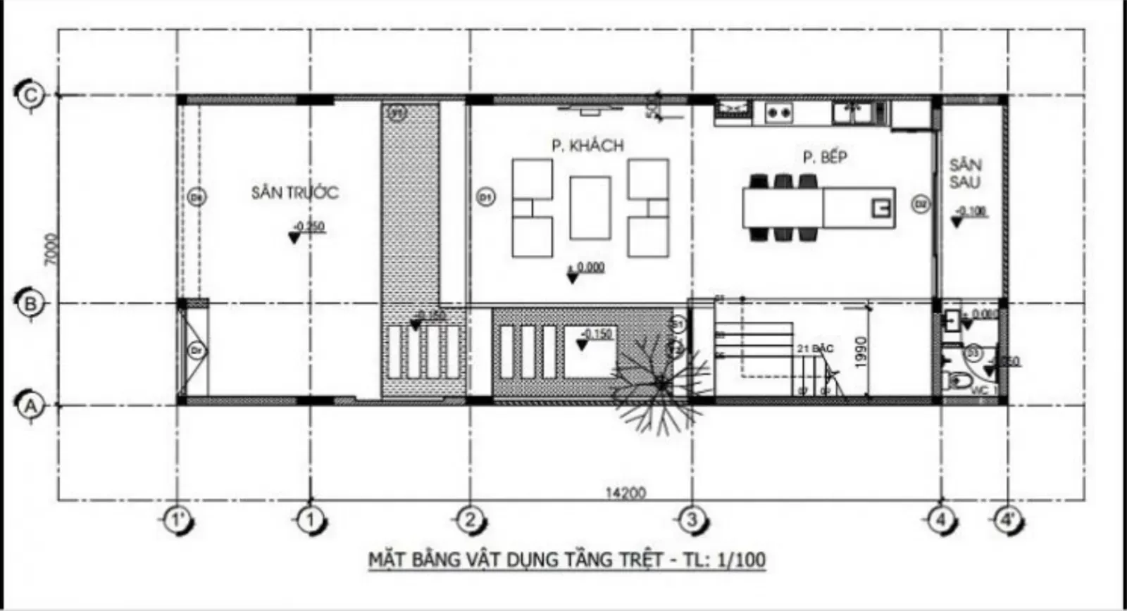 7x14m bản vẽ nhà mặt tiền 7m và các mẫu thiết kế đẹp nhất