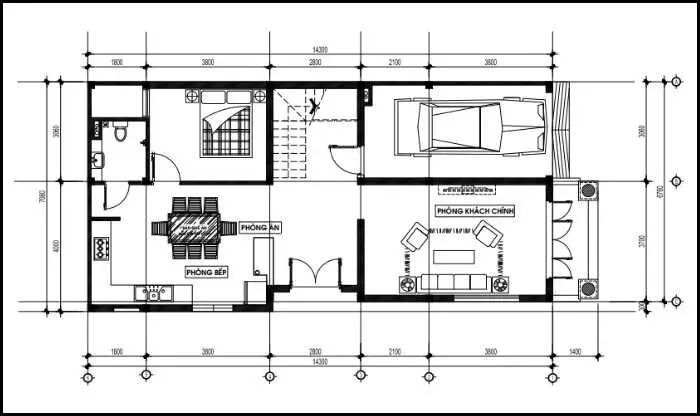 7x14m bản vẽ nhà mặt tiền 7m và các mẫu thiết kế đẹp nhất