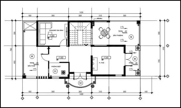 7x14m bản vẽ nhà mặt tiền 7m và các mẫu thiết kế đẹp nhất