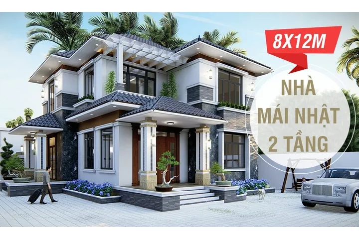 8x12m nhà 2 tầng mái nhật hiện đại với các mẫu thiết kế đẹp nhất