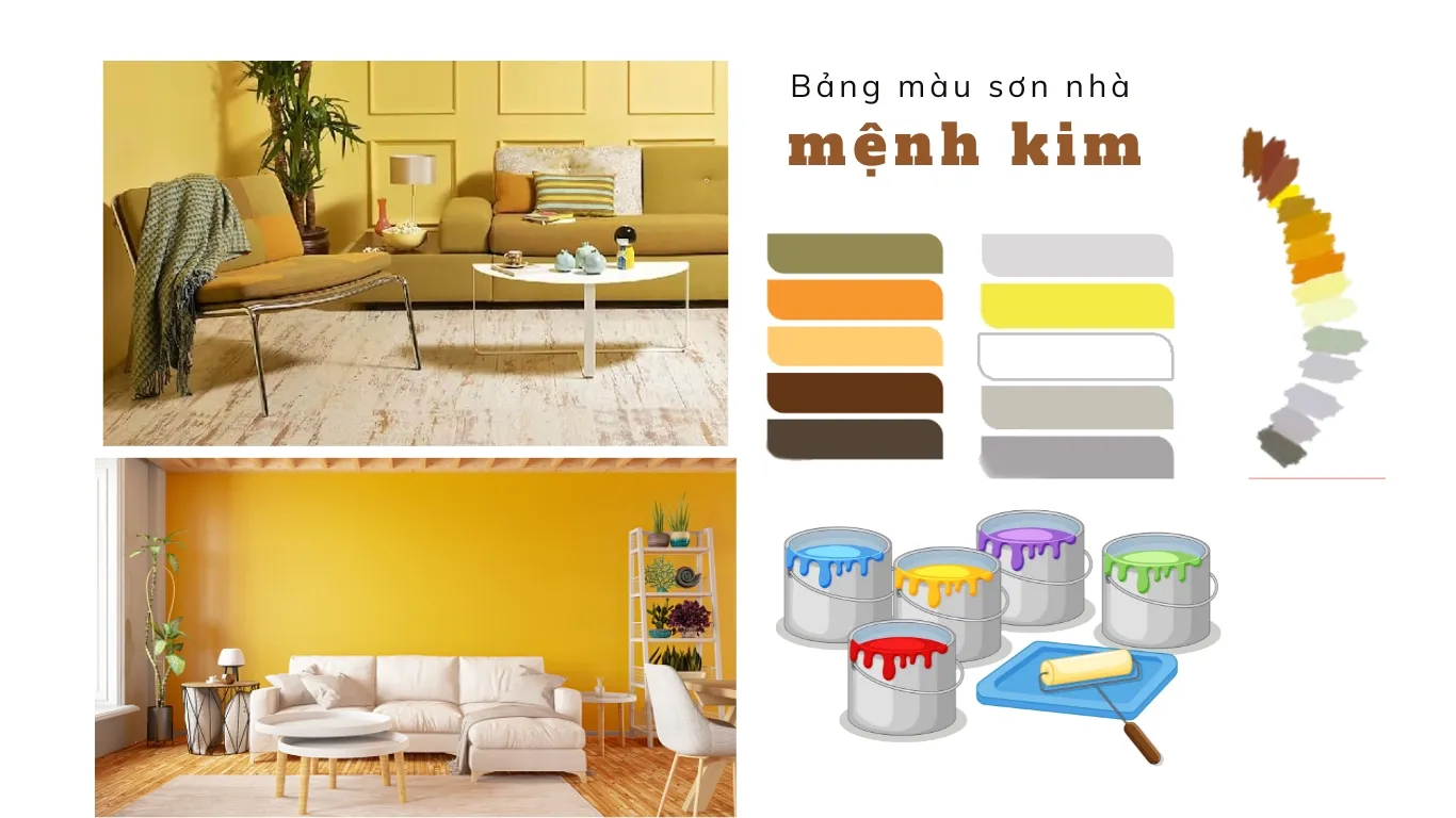 Bảng màu sơn nhà mệnh kim hợp phong thủy