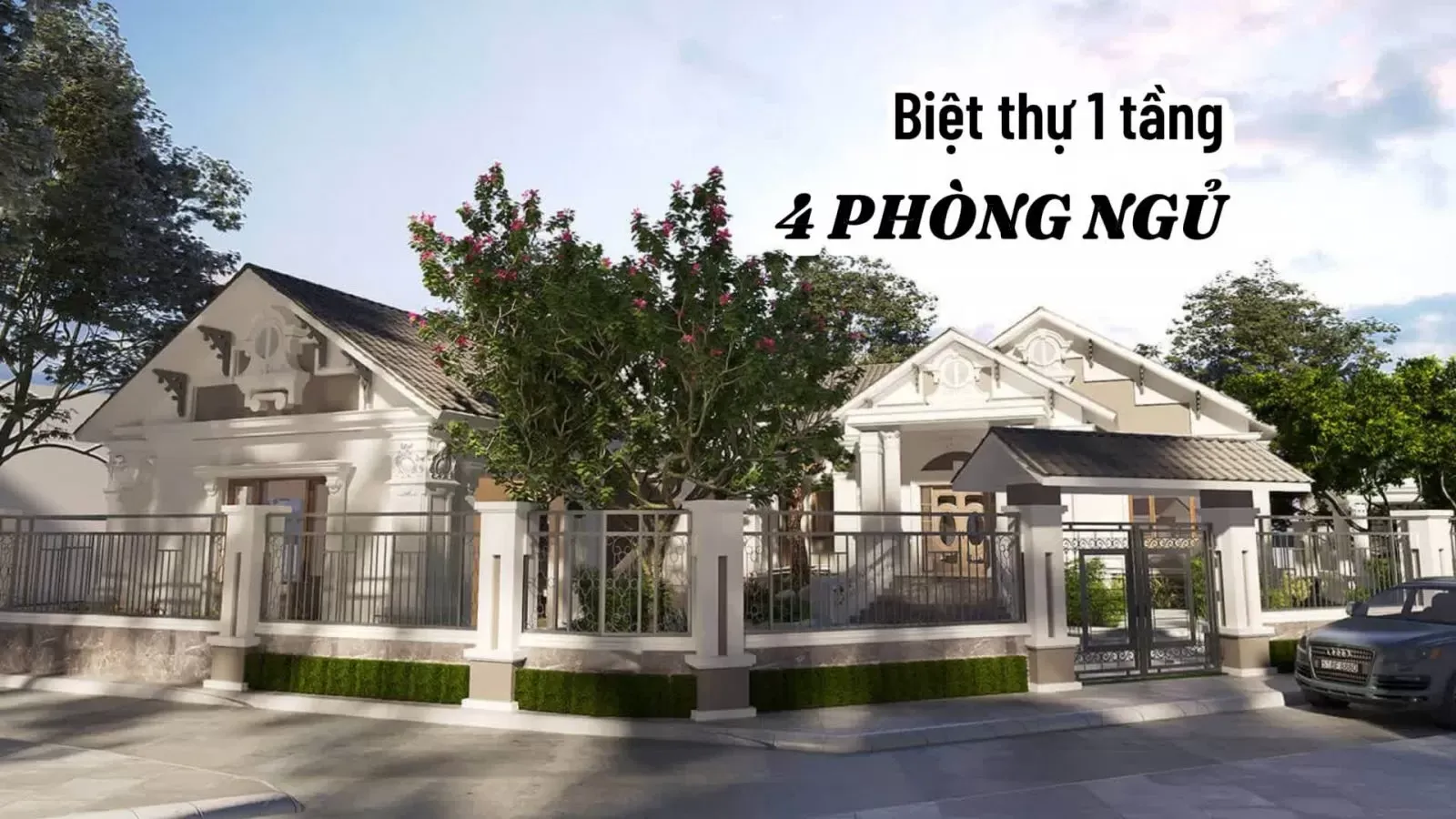 Bộ siêu tập mẫu biệt thự 1 tầng 4 phòng ngủ đẹp và tiện nghi