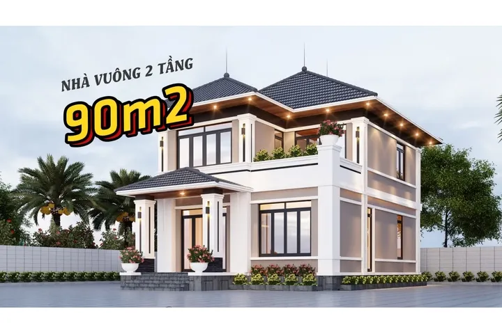 Bộ sưu tập 43+ mẫu nhà vuông 2 tầng 90m2 đẹp cực kỳ nổi bật