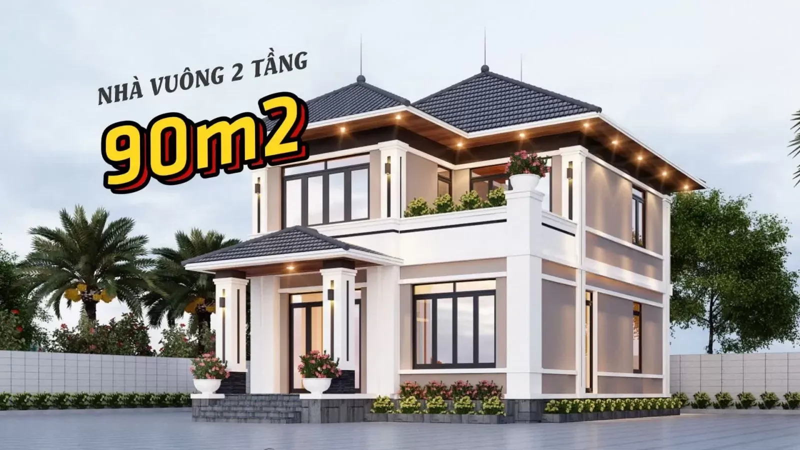 Bộ sưu tập 43+ mẫu nhà vuông 2 tầng 90m2 đẹp cực kỳ nổi bật