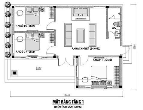 BST Thiết kế nhà cấp 4 mái nhật 3 phòng ngủ rộng rãi đầy tiện nghi 