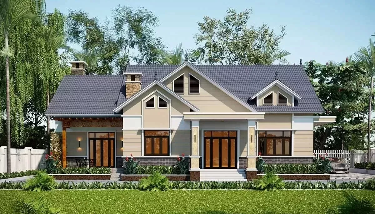 Các mẫu nhà 1 tầng 4 phòng ngủ 200m2 rộng rãi ai cũng thích