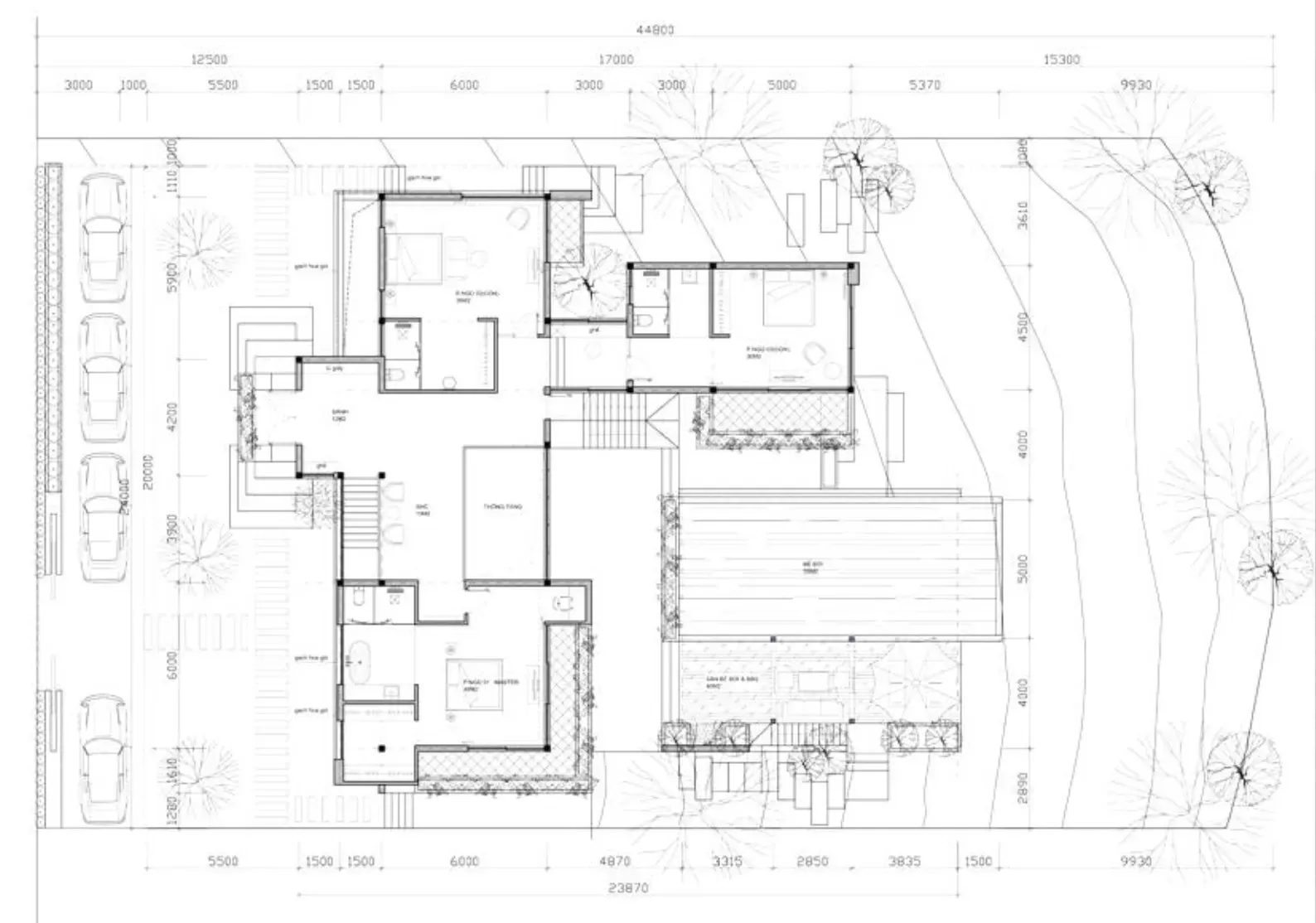 Các mẫu nhà 2 tầng 5 phòng ngủ 150m2 đẹp & bản vẽ chi tiết