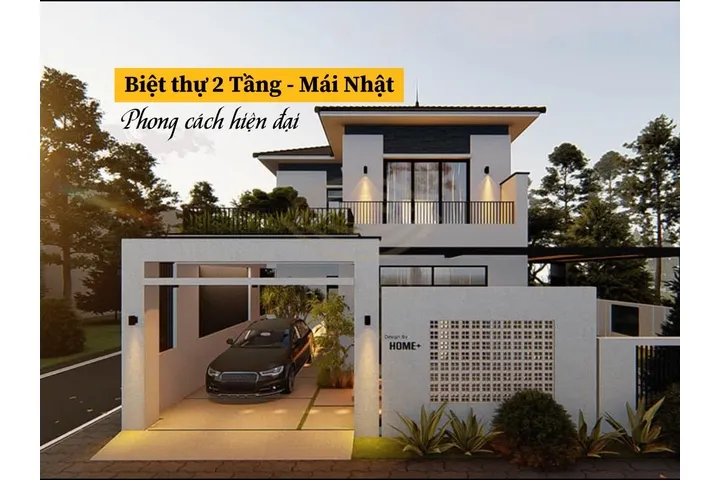 Các mẫu nhà 2 tầng mái nhật hiện đại nổi bật nhất 2024