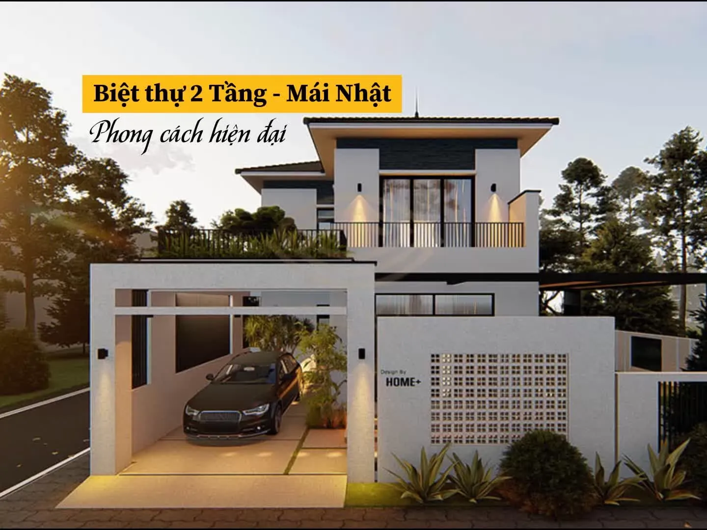 Các mẫu nhà 2 tầng mái nhật hiện đại nổi bật nhất 2024