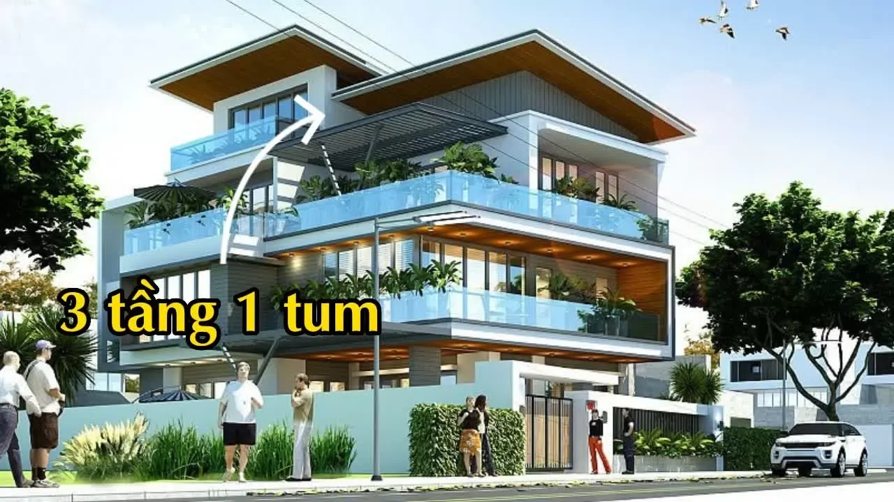 Các mẫu nhà 3 tầng 1 tum hiện đại đẹp được yêu thích nhất