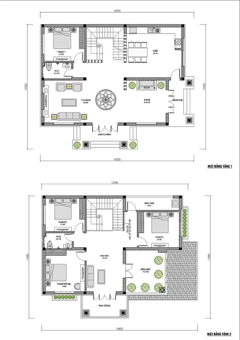 Các mẫu thiết kế nhà đẹp 2 tầng mái nhật & Full bản vẽ chi tiết