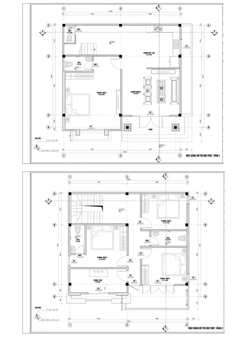 Các mẫu thiết kế nhà đẹp 2 tầng mái nhật & Full bản vẽ chi tiết