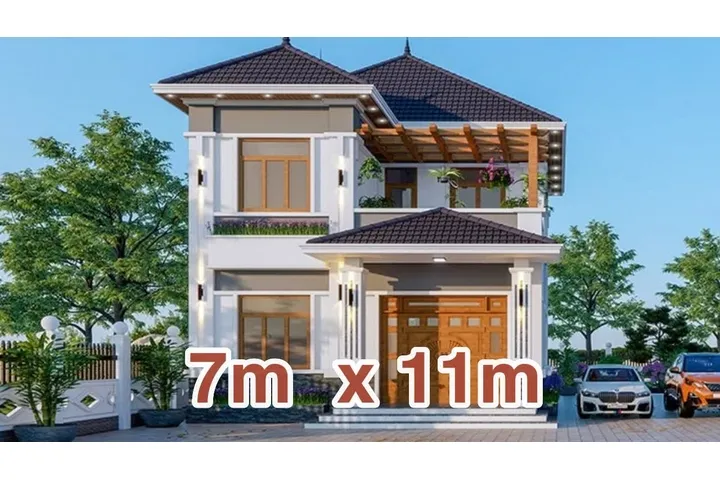 Các mẫu thiết kế nhà rộng 7m dài 11m đẹp [BST mới nhất 2024]