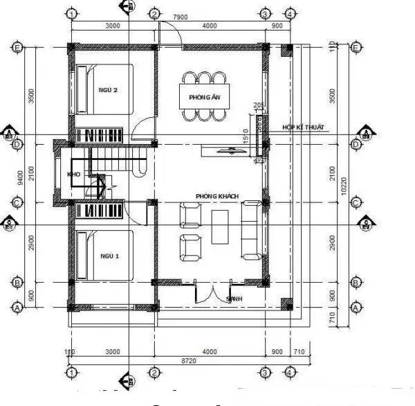 Cách lên ý tưởng cho bản vẽ thiết kế nhà 8x20m thực tế