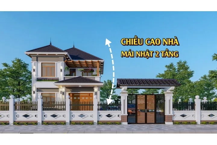 Cách tính chiều cao nhà mái nhật 2 tầng sao cho hợp lý