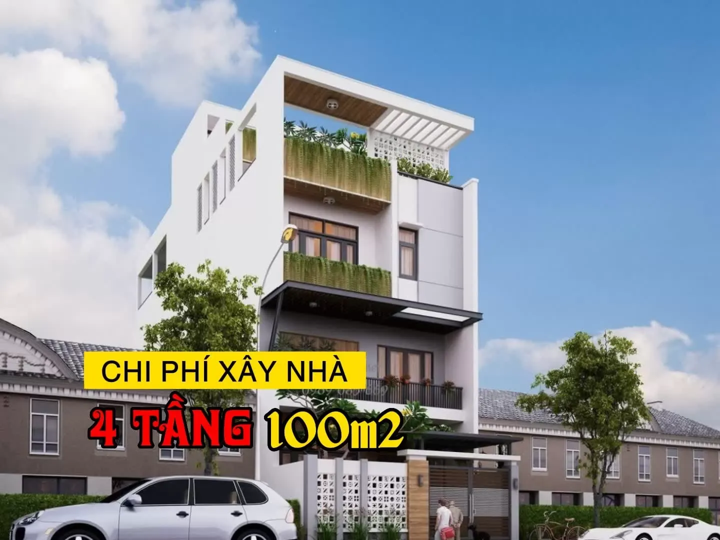 Chi phí xây nhà 4 tầng 100m2 và những lưu ý bạn nên biết